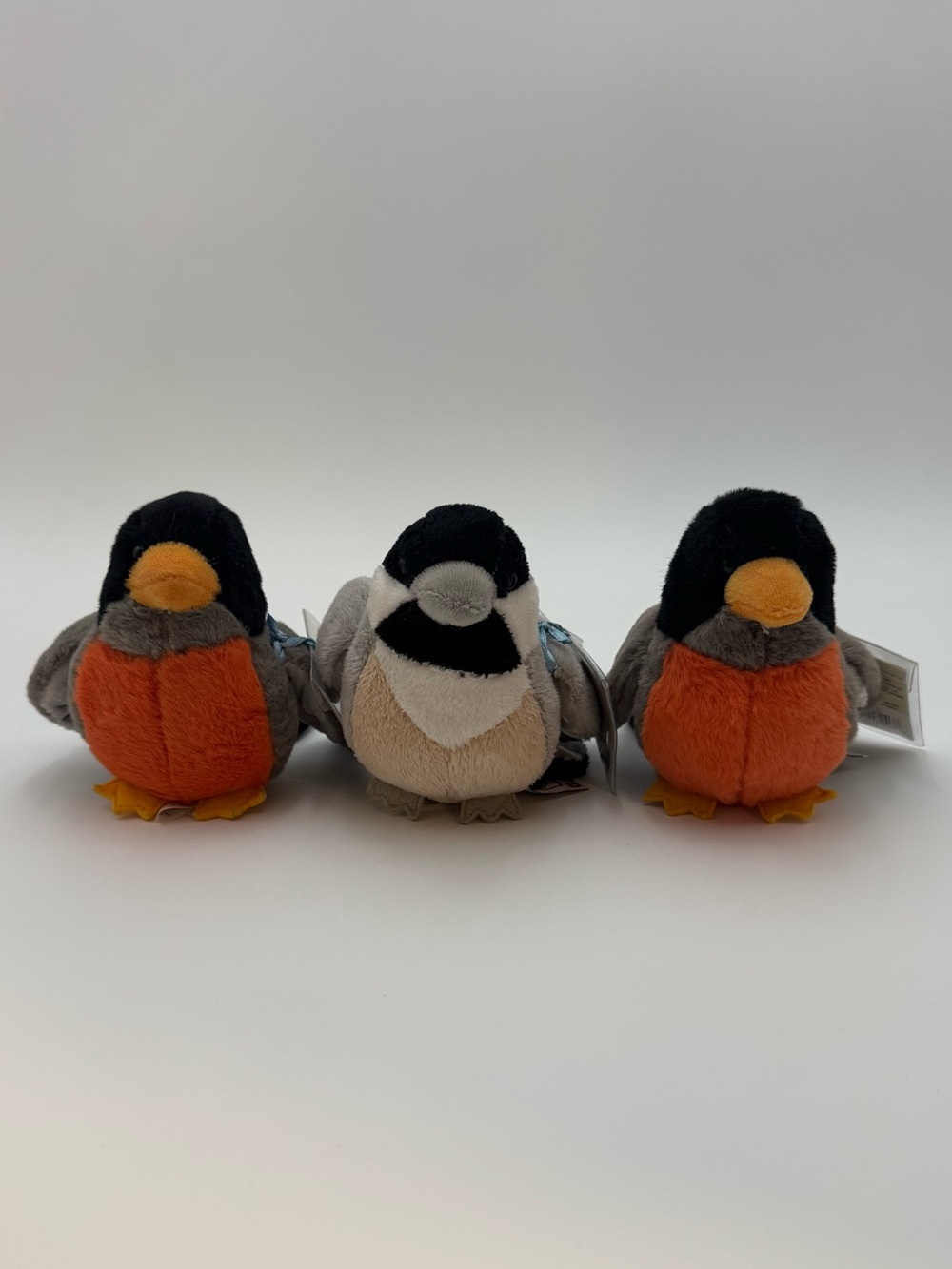 NWT Webkinz Bird Plush Lot of 3 – 2 Robins & 1 Chickadee – Sealed Codes